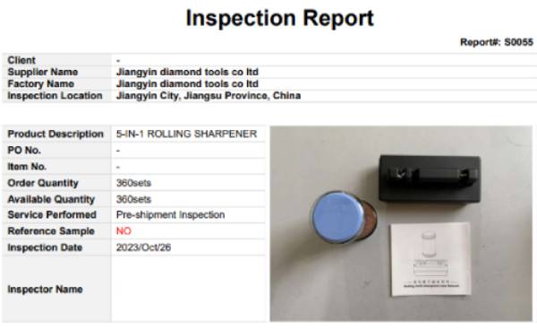 China pre shipment inspection report